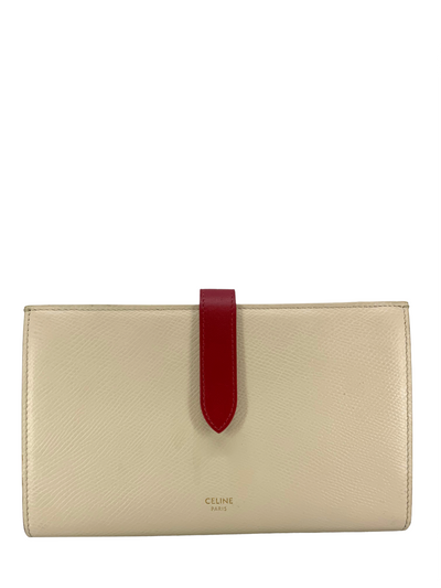 Celine Bicolor Grained Calfskin Large Strap Wallet-Replica Designer Handbag Store
