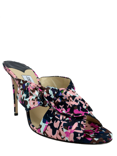 Jimmy Choo Keely Printed Bow Slide Sandals Size 10-Replica Designer Handbag Store
