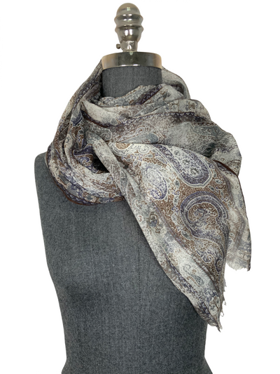 Loro Piana Cashmere Paisley Fringe Trim Oblong Scarf-Replica Designer Handbag Store
