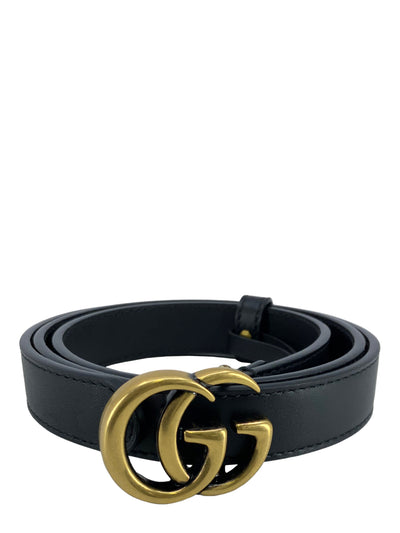 GUCCI GG Marmont Thin 20mm Leather Belt Size 75-Replica Designer Handbag Store
