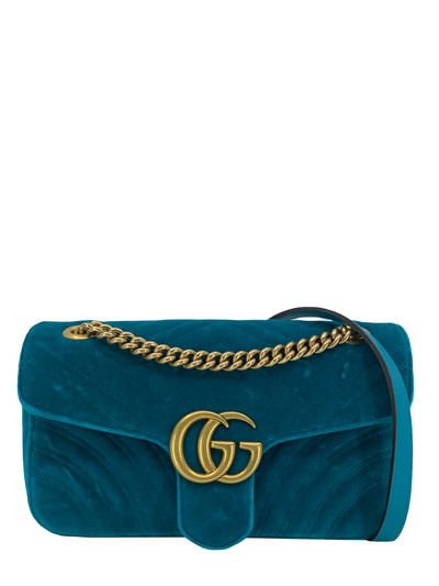 Gucci GG Marmont Matelasse Velvet Small Shoulder Bag-Replica Designer Handbag Store
