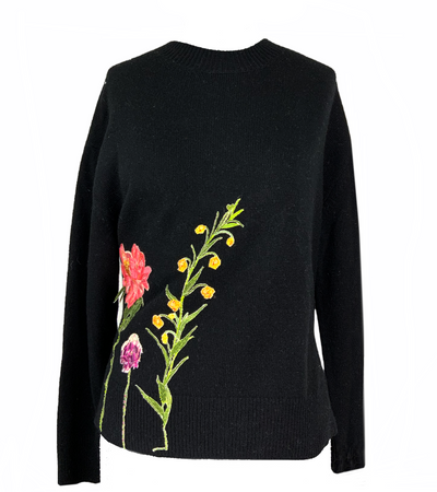 Valentino Floral Applique Jumper Sweater Size XS-Replica Designer Handbag Store
