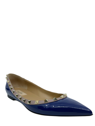 Valentino Patent Leather Rockstud Ballerina Flats Size 10-Replica Designer Handbag Store
