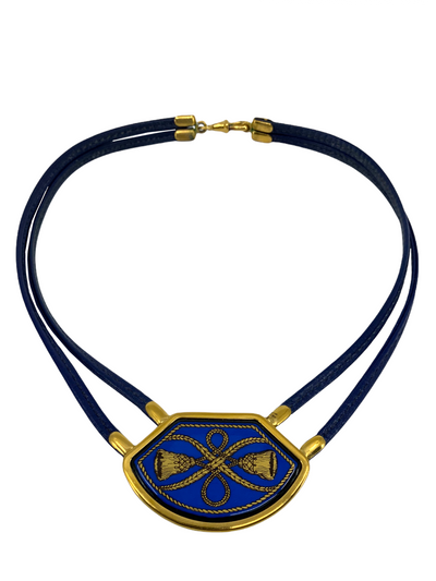 Hermes Leather and Enamel Cloisonne Choker Necklace-Replica Designer Handbag Store
