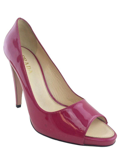 Prada Patent Leather Peep Toe Platform Pumps Size 7.5-Replica Designer Handbag Store
