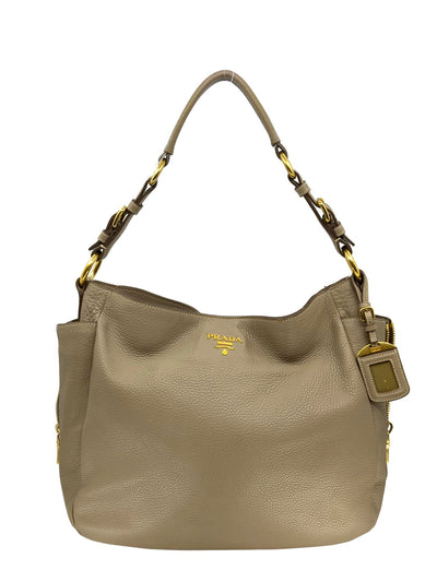 Prada Side Pocket Zip Vitello Daino Zip Hobo Bag-Replica Designer Handbag Store
