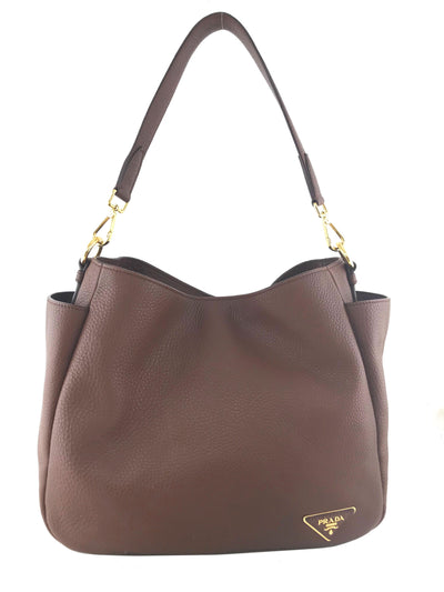 Prada Vitello Daino Leather Side-Pocket Hobo Bag-Replica Designer Handbag Store
