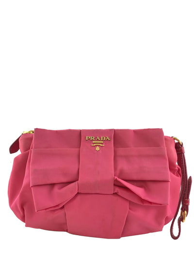 Prada Zip-Top Pleated Satin Wristlet-Replica Designer Handbag Store
