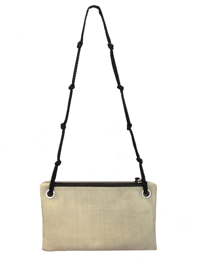 The Row Mini Coated Canvas Shoulder Bag with knotted leather removable strap-Replica Designer Handbag Store
