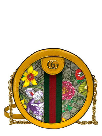 Gucci GG Supreme Flora Web Mini Ophidia Round Shoulder Bag NWT-Replica Designer Handbag Store
