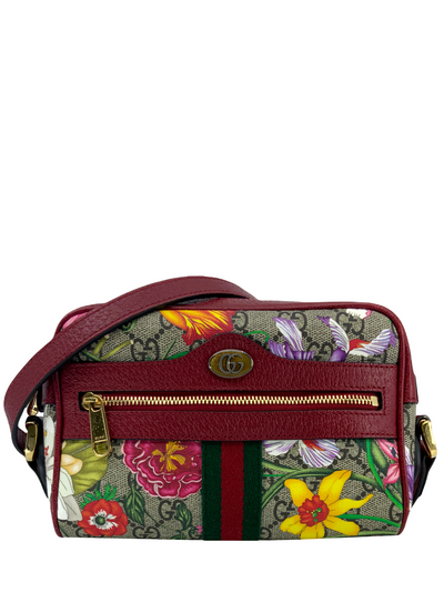 GUCCI GG Supreme Flora Web Mini Ophidia Shoulder Bag-Replica Designer Handbag Store
