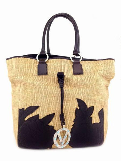 Valentino Straw Leather Floral Trim Tote Bag-Replica Designer Handbag Store
