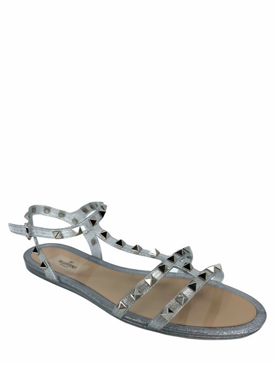 Valentino Jelly Flat Rockstud Ankle Strap Sandals Size 10-Replica Designer Handbag Store
